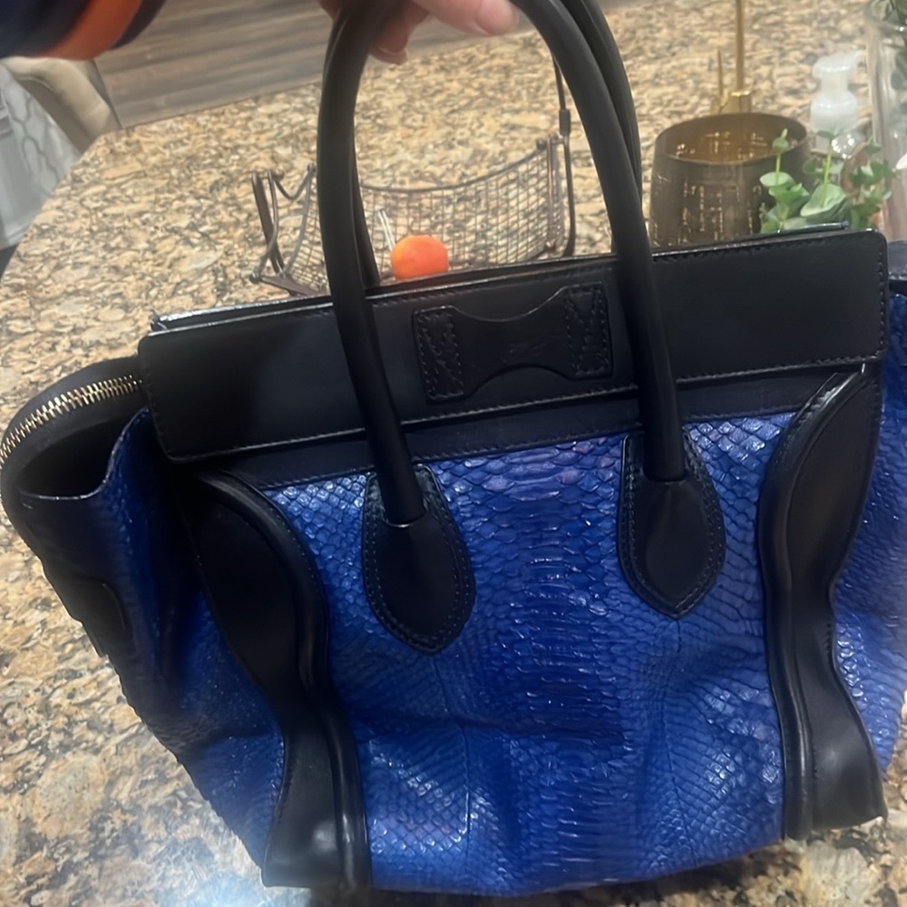 Cline Blue Python Tote - image 2